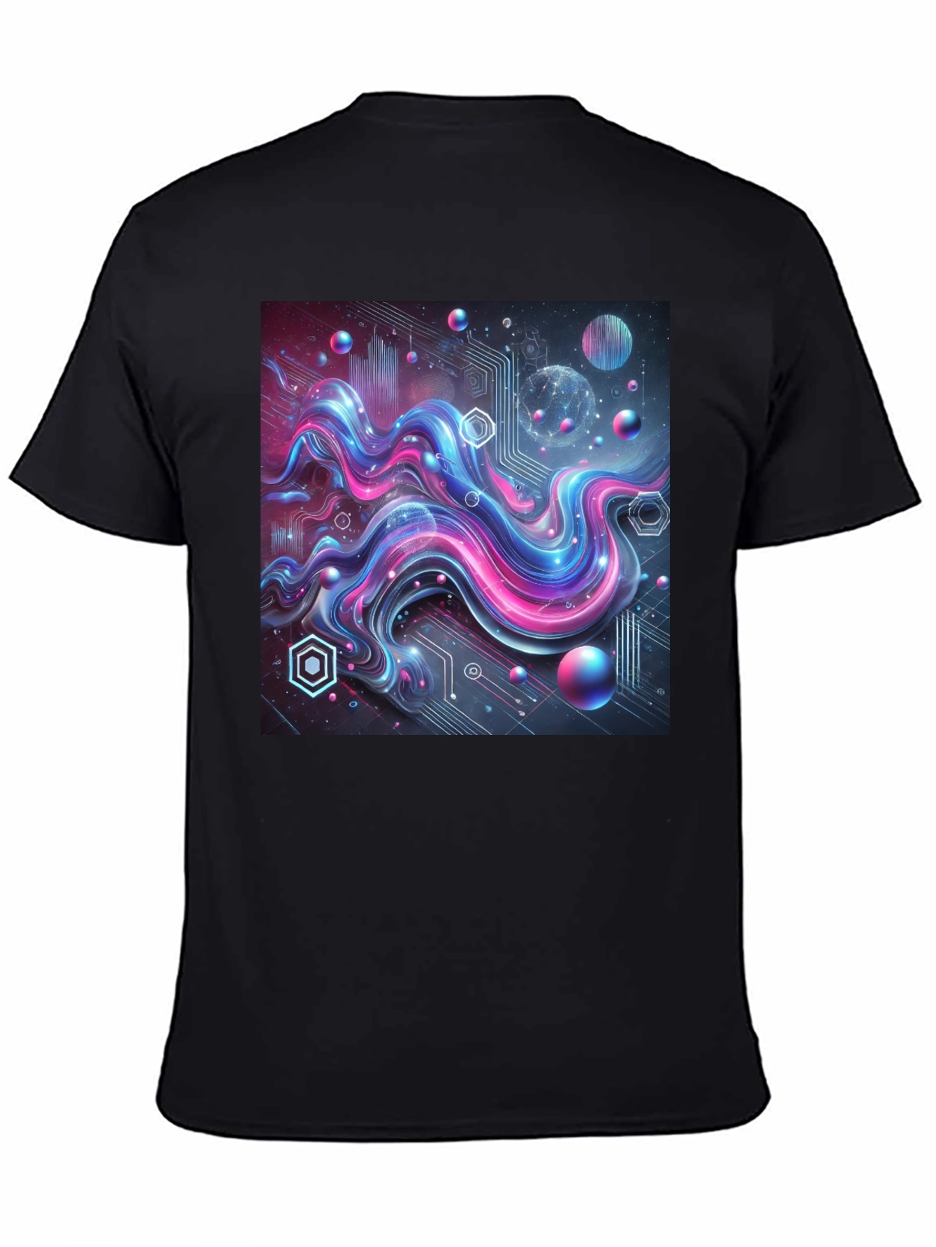 Tech Wave Graphic Tee - Mens Black T-Shirt