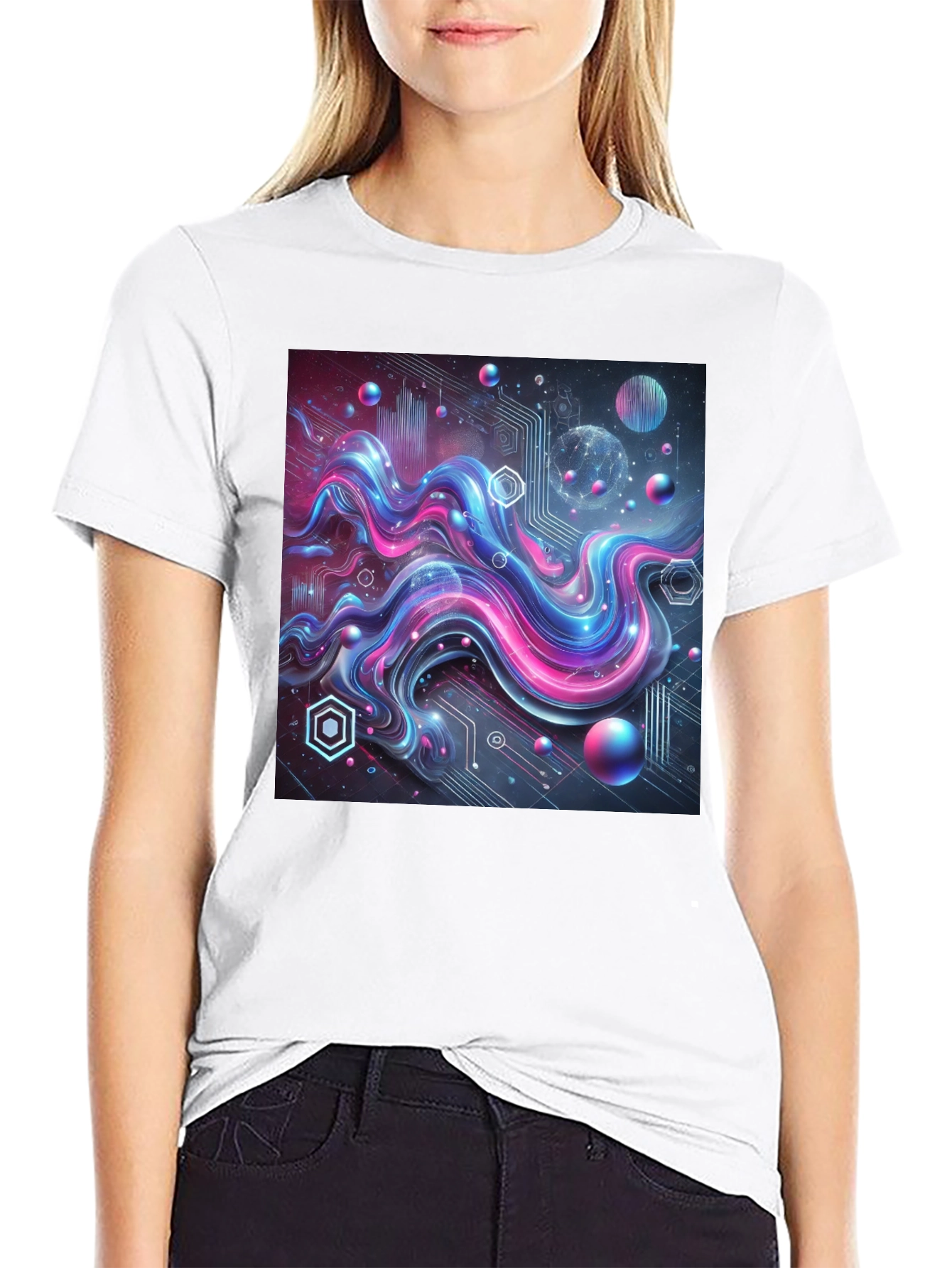 Tech Wave Graphic Tee - Mens Black T-Shirt