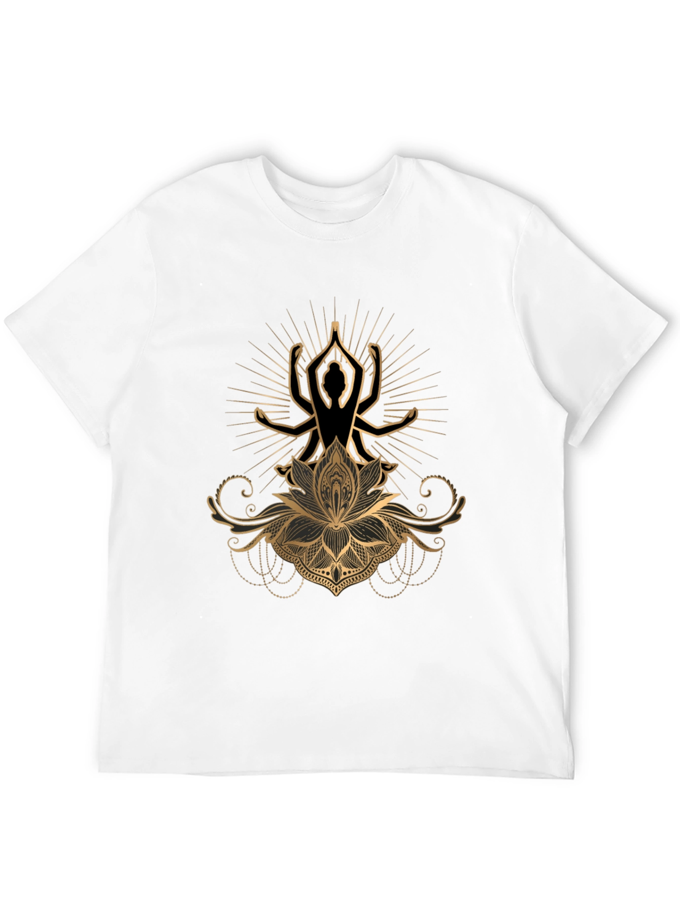 Lotus Yoga Graphic Tee - Premium Cotton Black T-Shirt