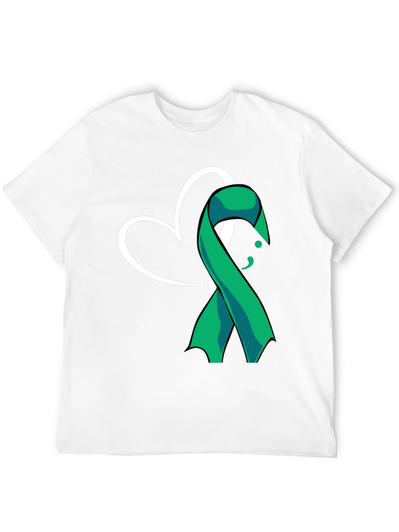 Semicolon Heart Ribbon Mental Health T-Shirt