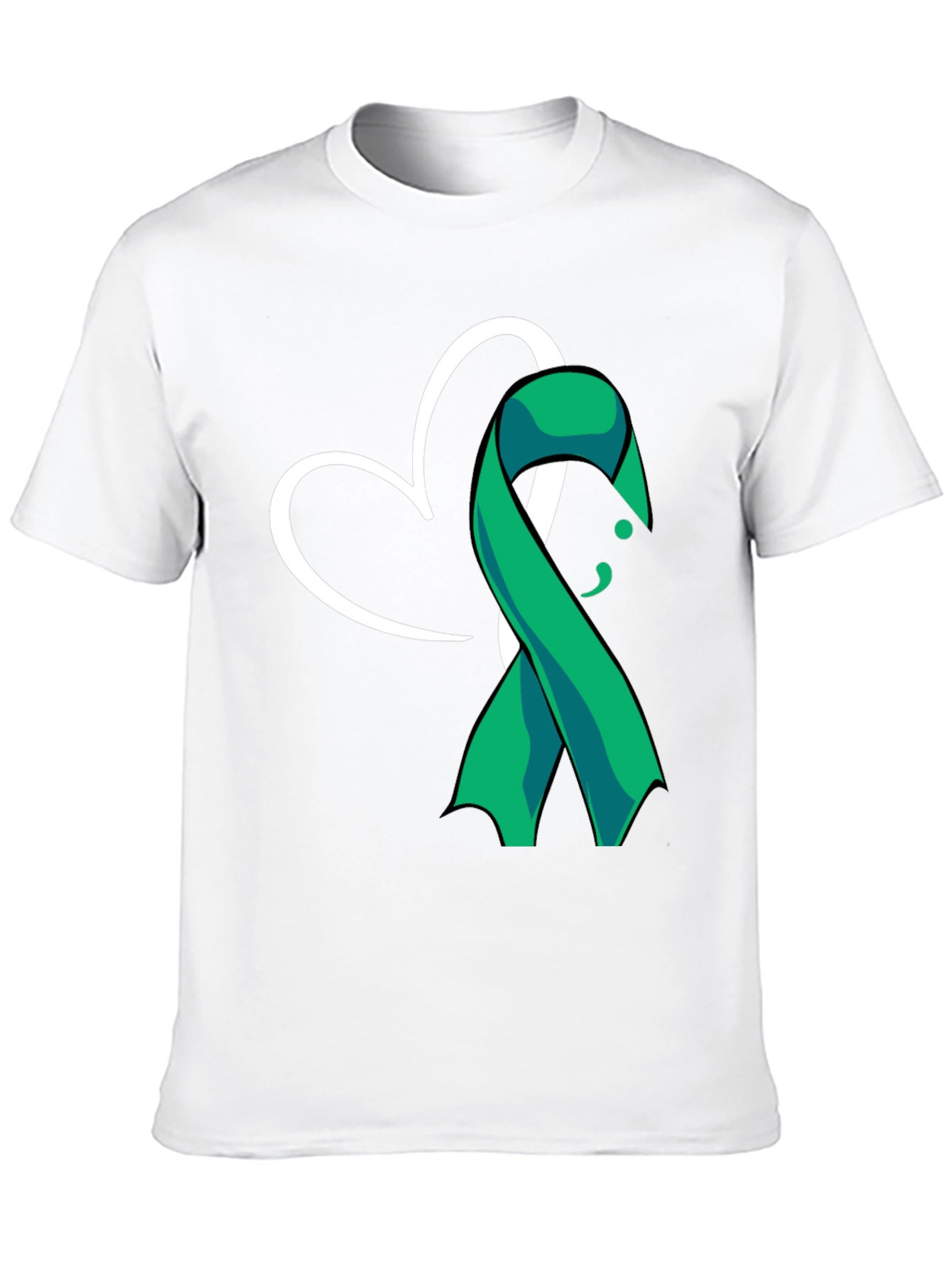 Semicolon Heart Ribbon Mental Health T-Shirt
