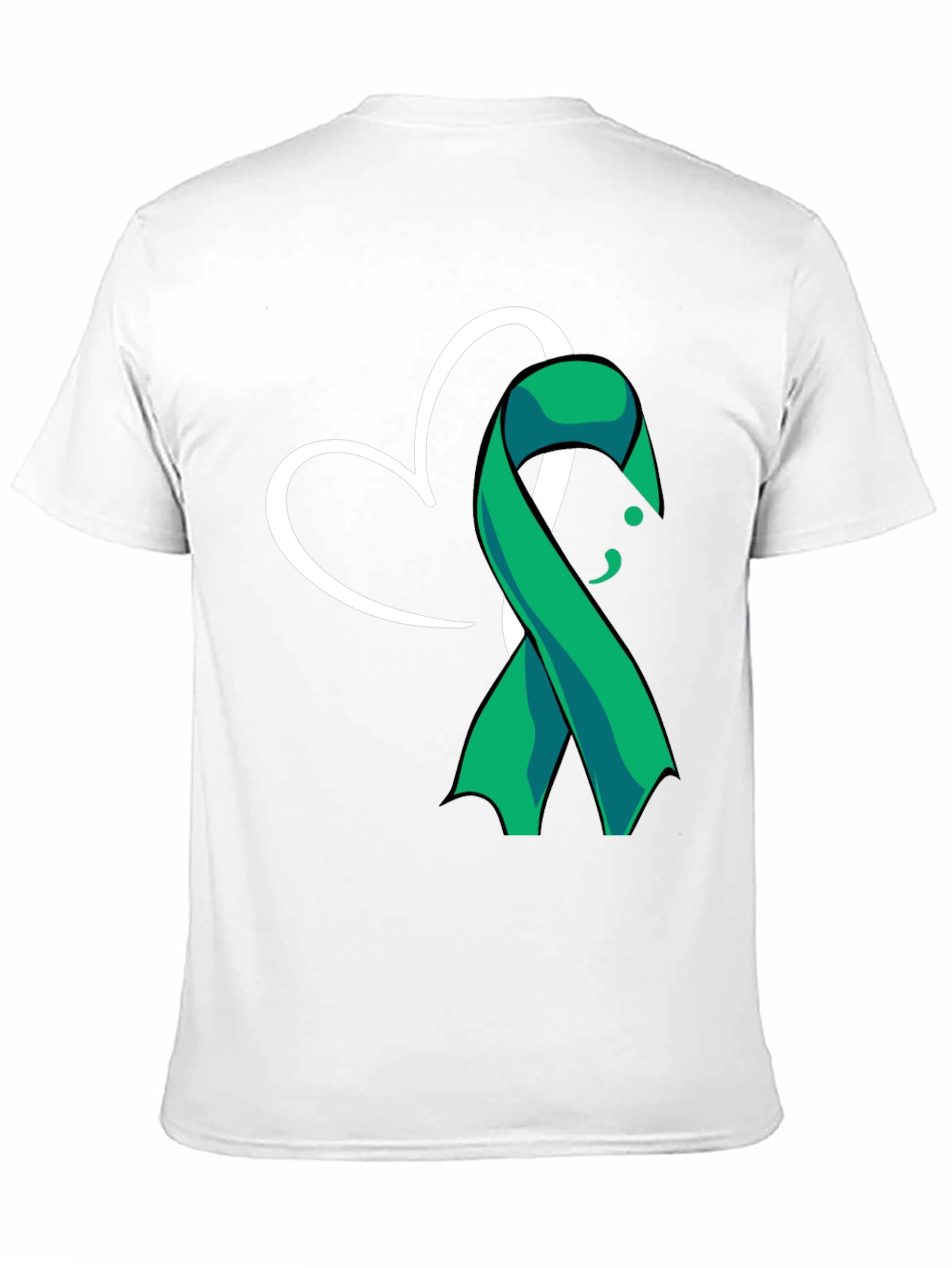 Semicolon Heart Ribbon Mental Health T-Shirt