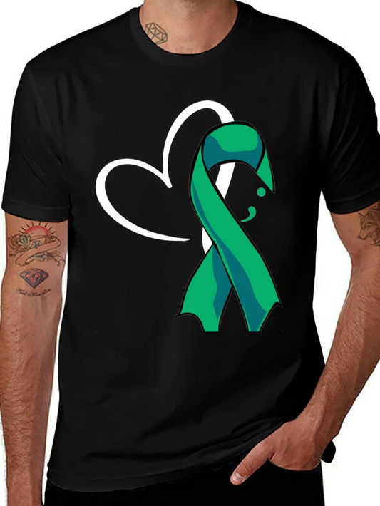 Semicolon Heart Ribbon Mental Health T-Shirt