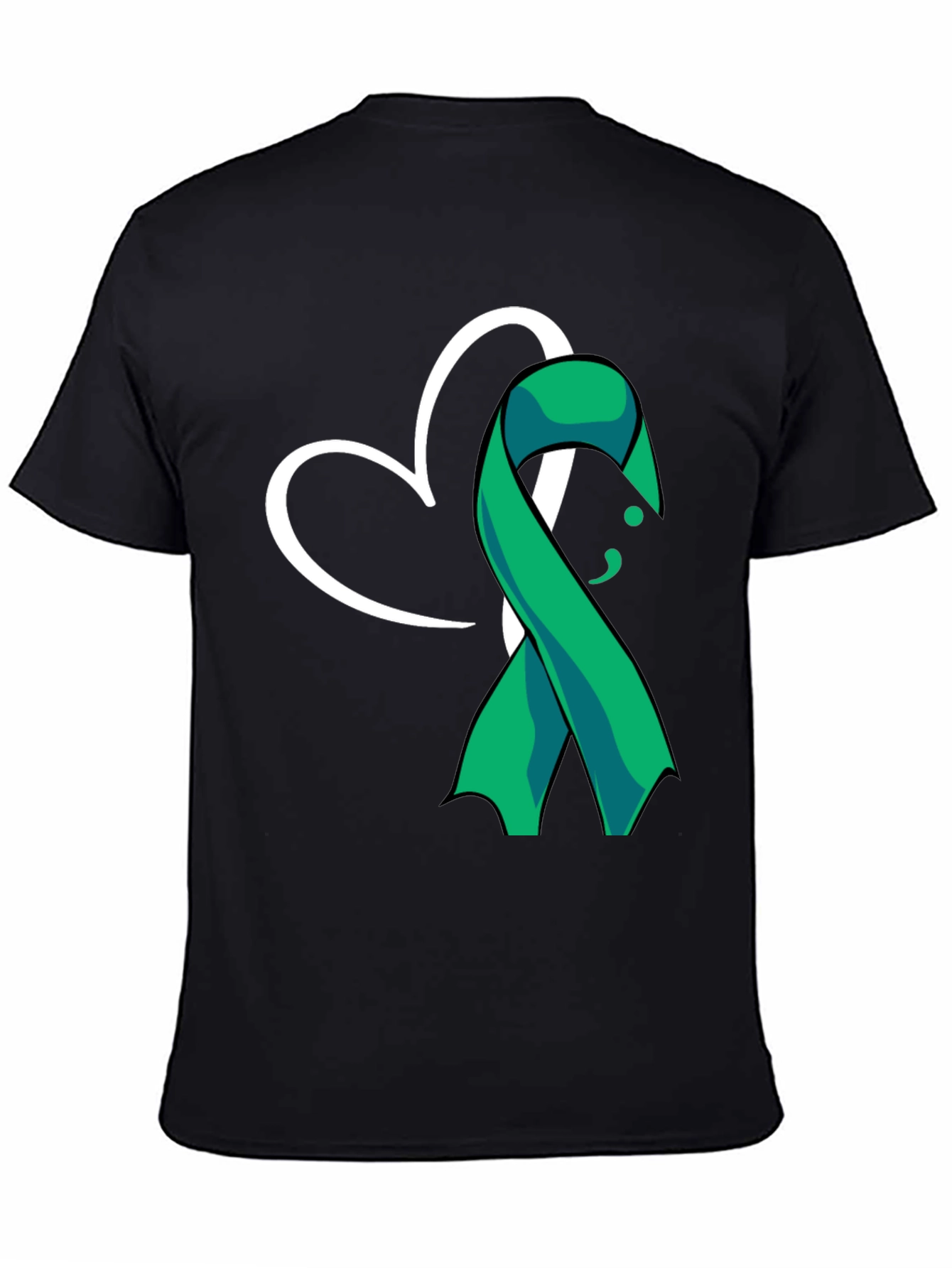 Semicolon Heart Ribbon Mental Health T-Shirt