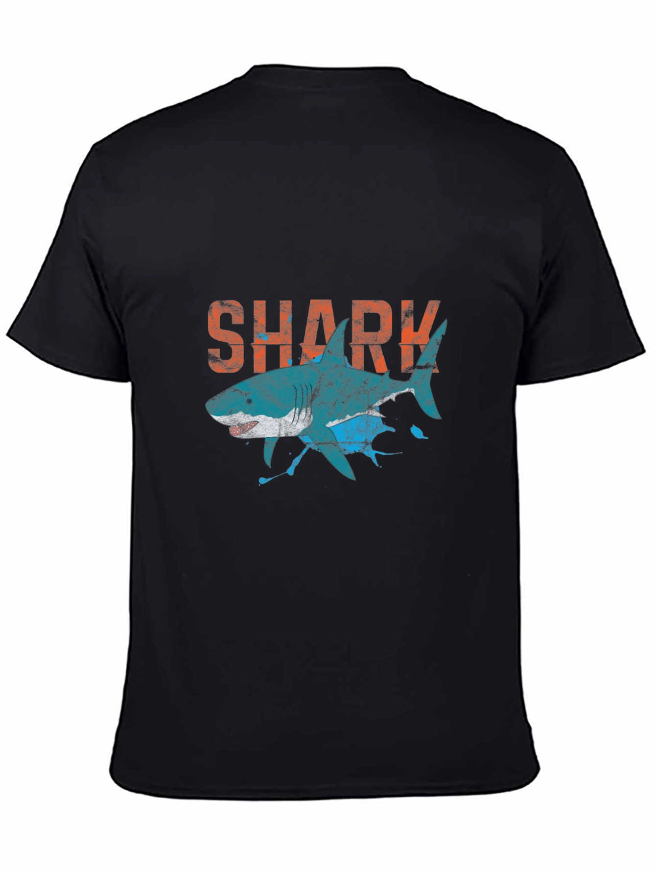 Shark Graphic Print Crew Neck T-Shirt