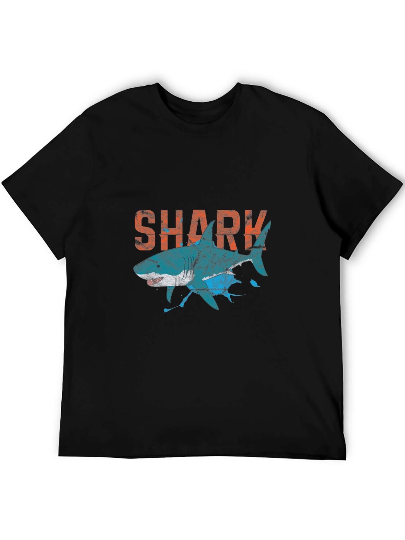 Shark Graphic Print Crew Neck T-Shirt