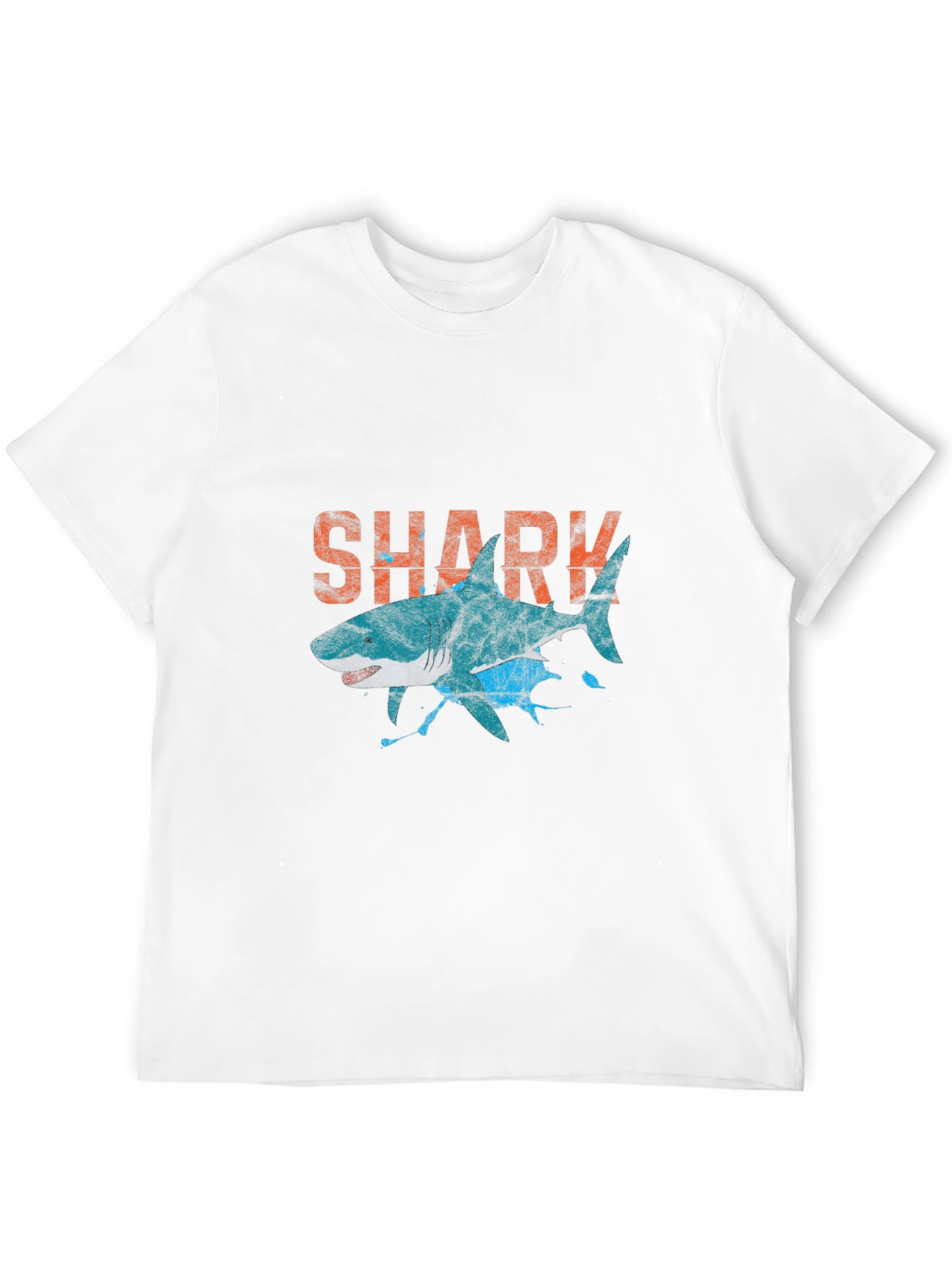 Shark Graphic Print Crew Neck T-Shirt