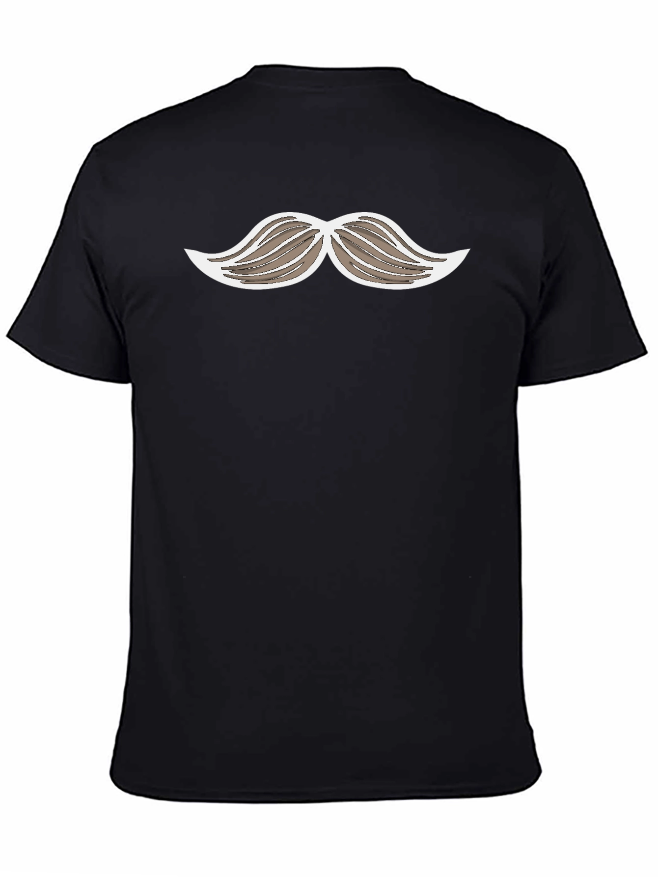 Funny Mustache Graphic Print Black T-Shirt