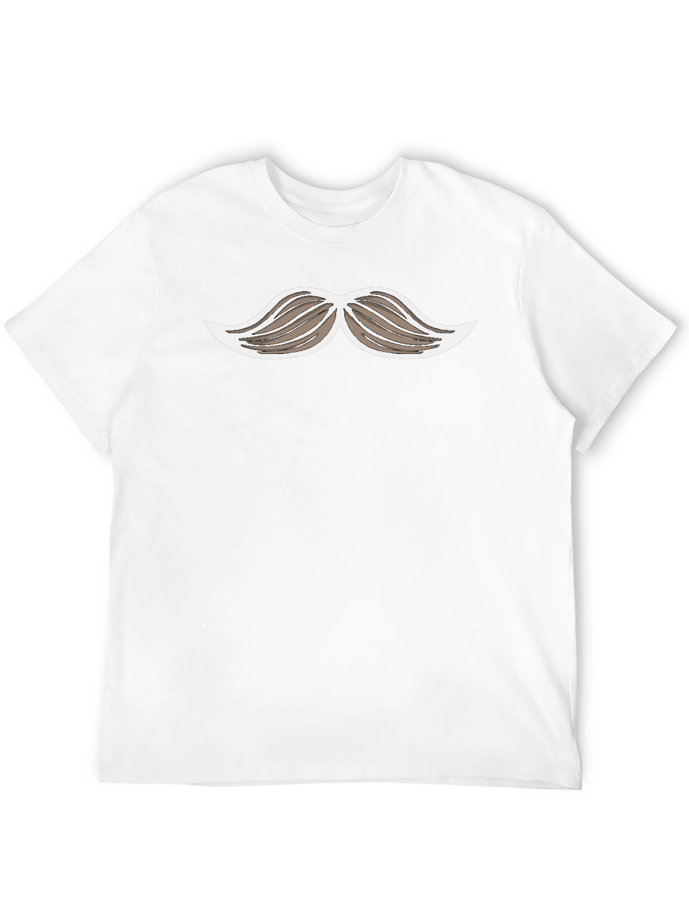 Funny Mustache Graphic Print Black T-Shirt