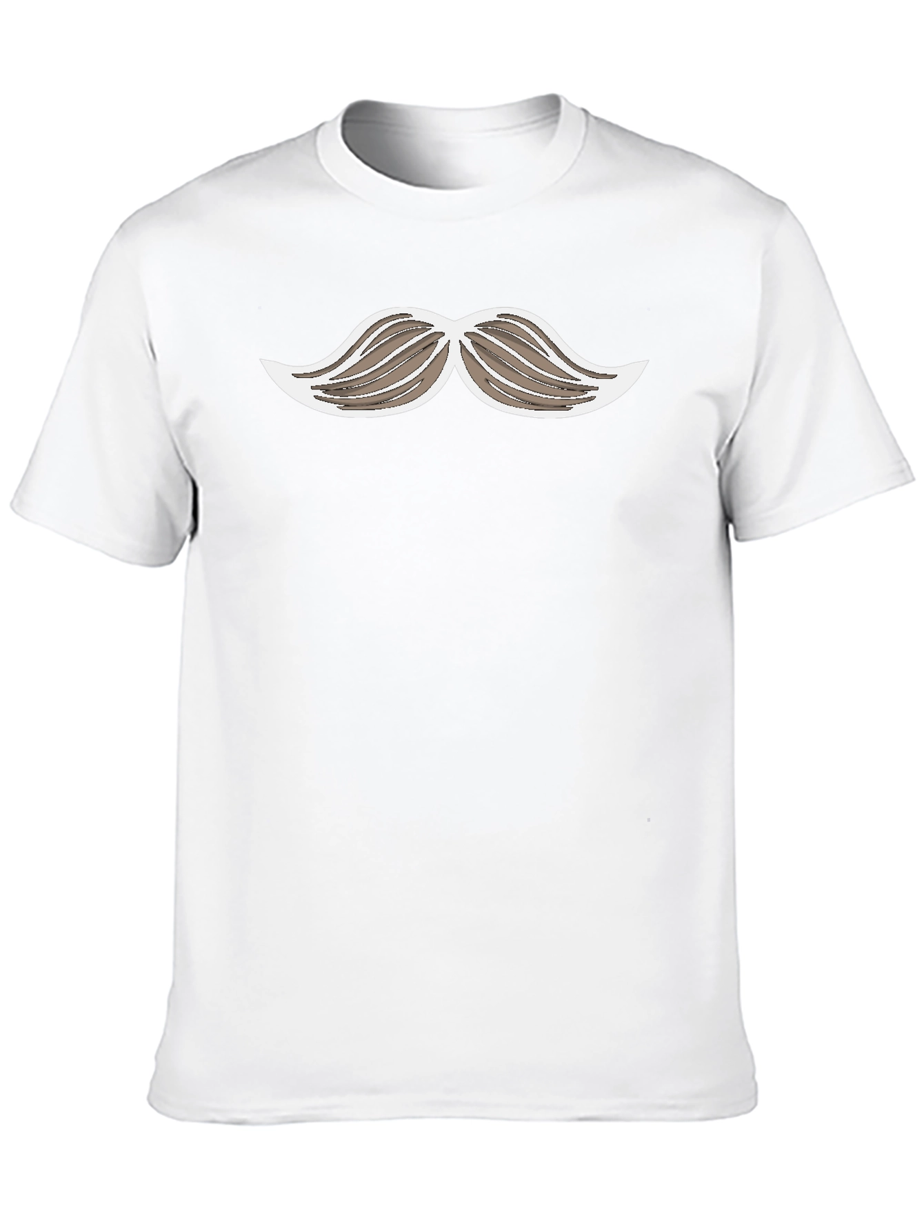 Funny Mustache Graphic Print Black T-Shirt