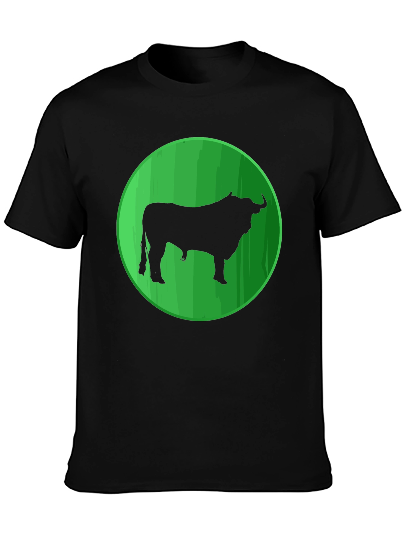 Bull Silhouette Graphic Tee - Mens Black T-Shirt