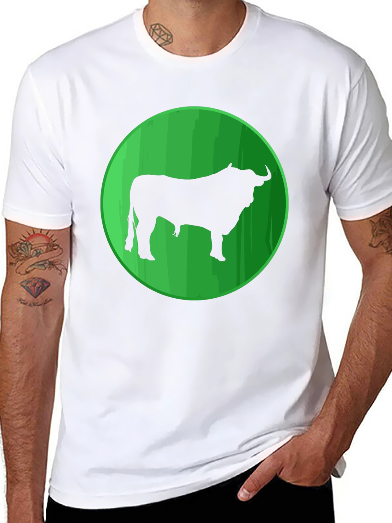 Bull Silhouette Graphic Tee - Mens Black T-Shirt