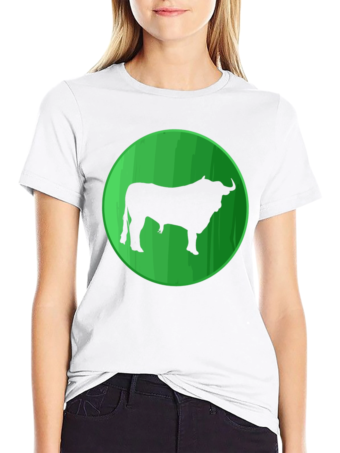 Bull Silhouette Graphic Tee - Mens Black T-Shirt