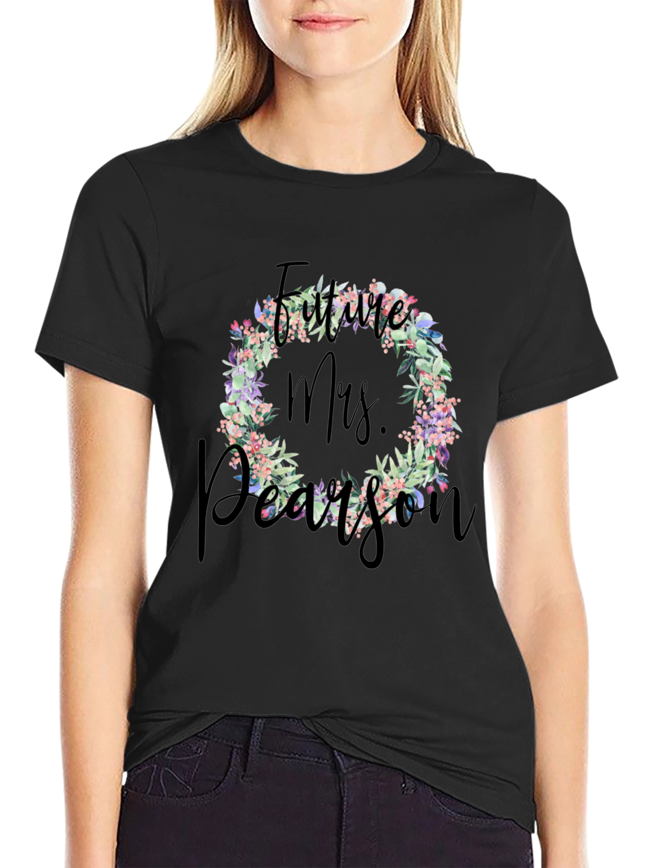 Future Mrs. Floral Wreath T-Shirt