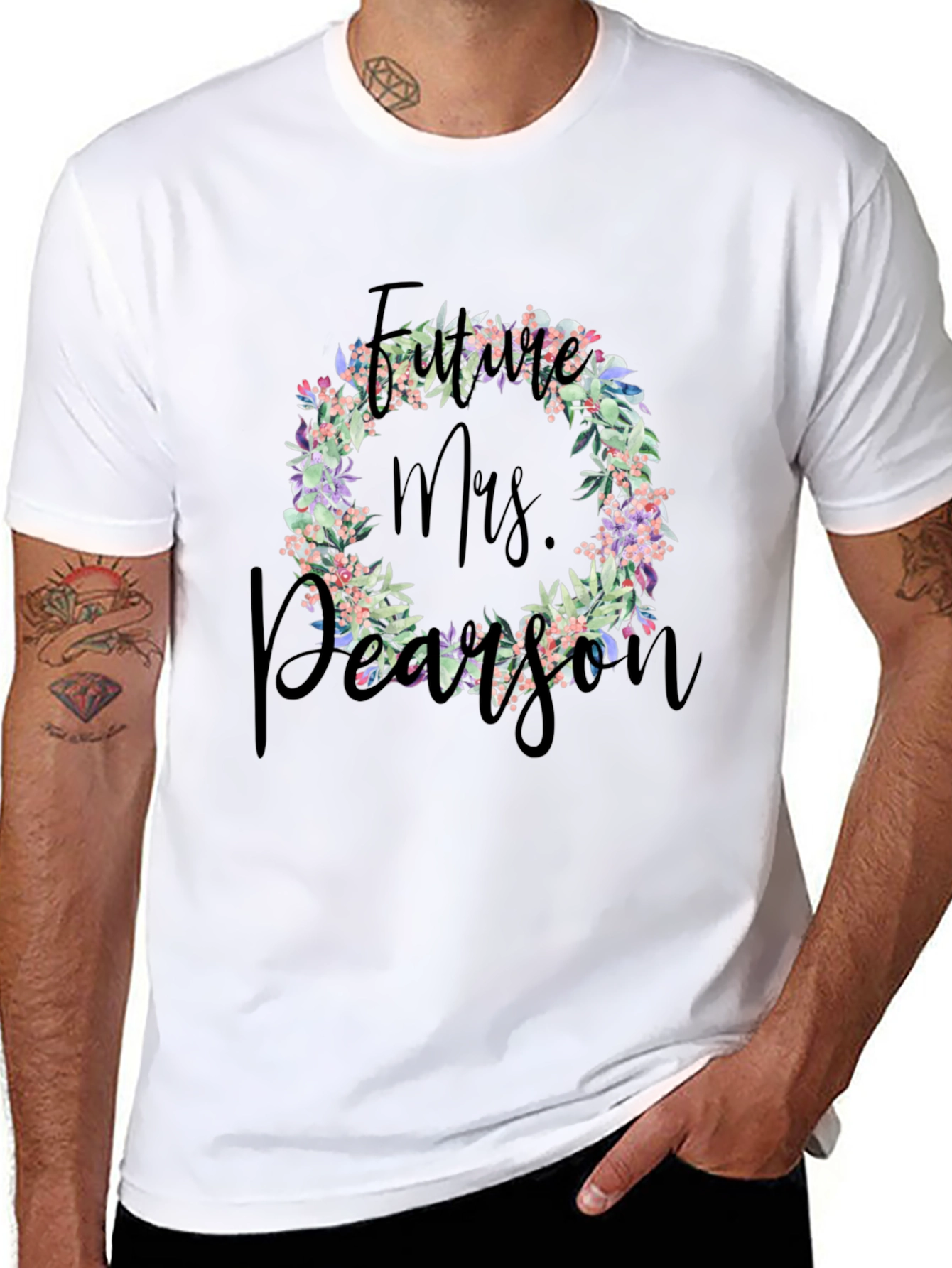 Future Mrs. Floral Wreath T-Shirt