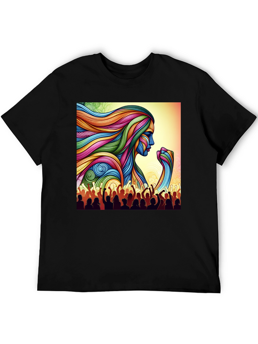 Empowered Woman Graphic Tee - Vibrant Art Design