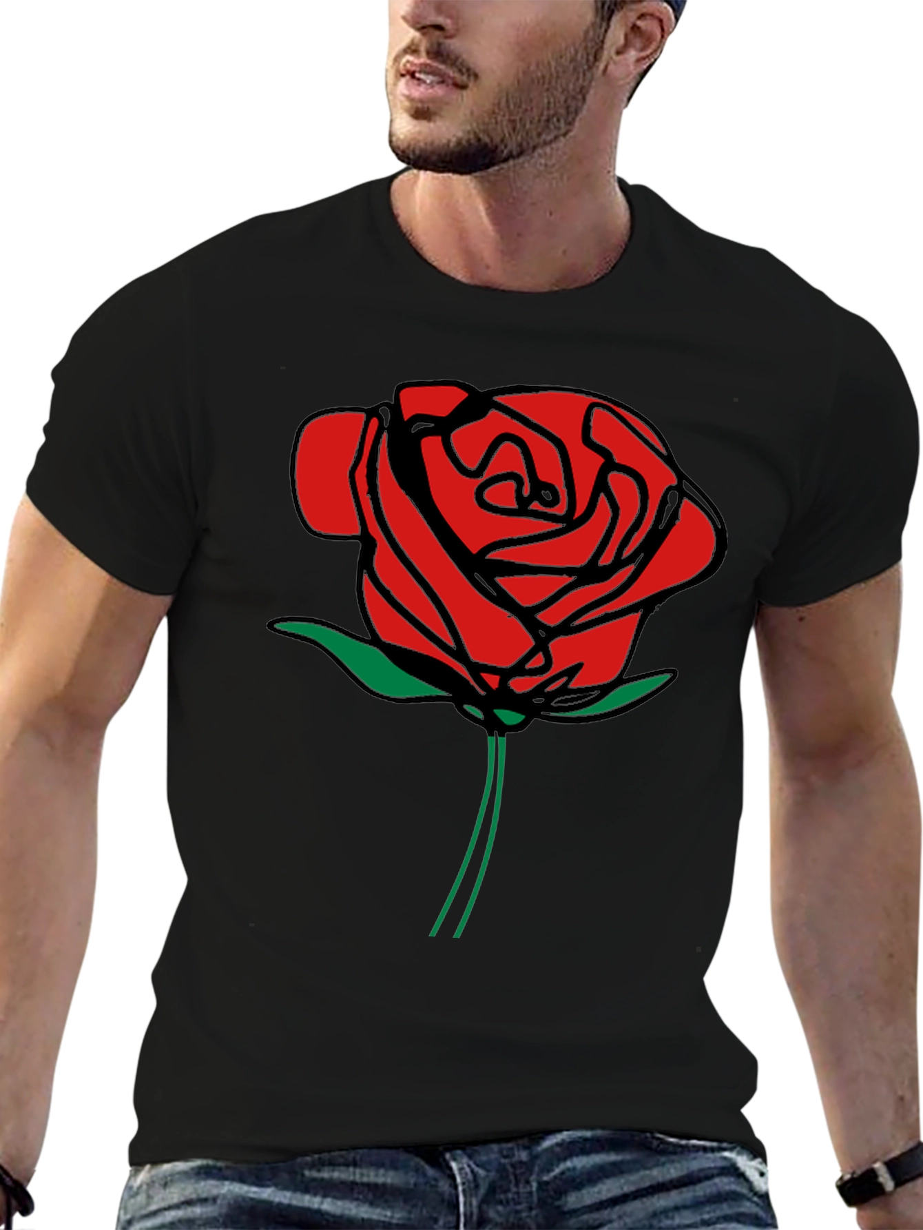 Red Rose Graphic Print T-Shirt
