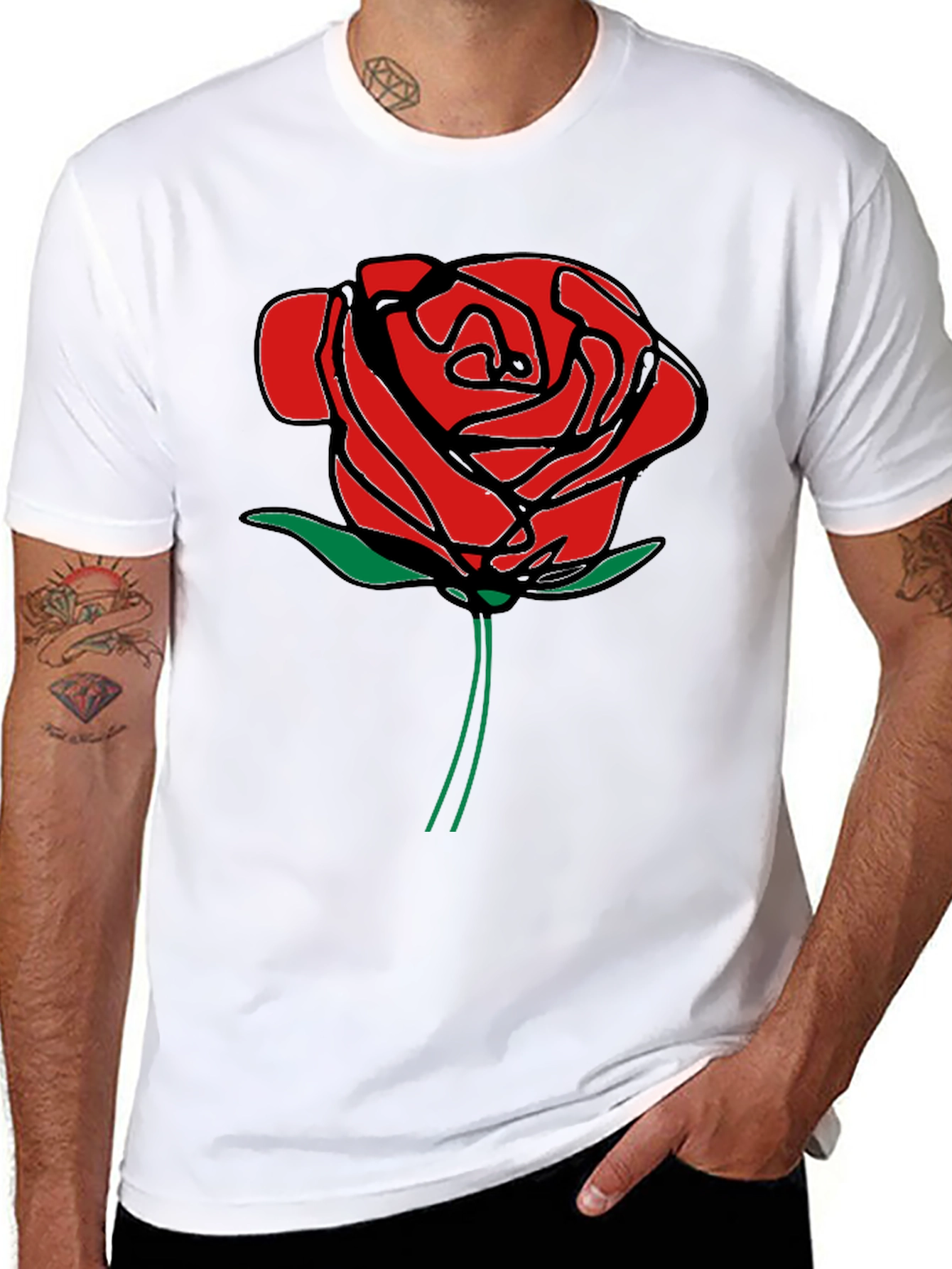 Red Rose Graphic Print T-Shirt