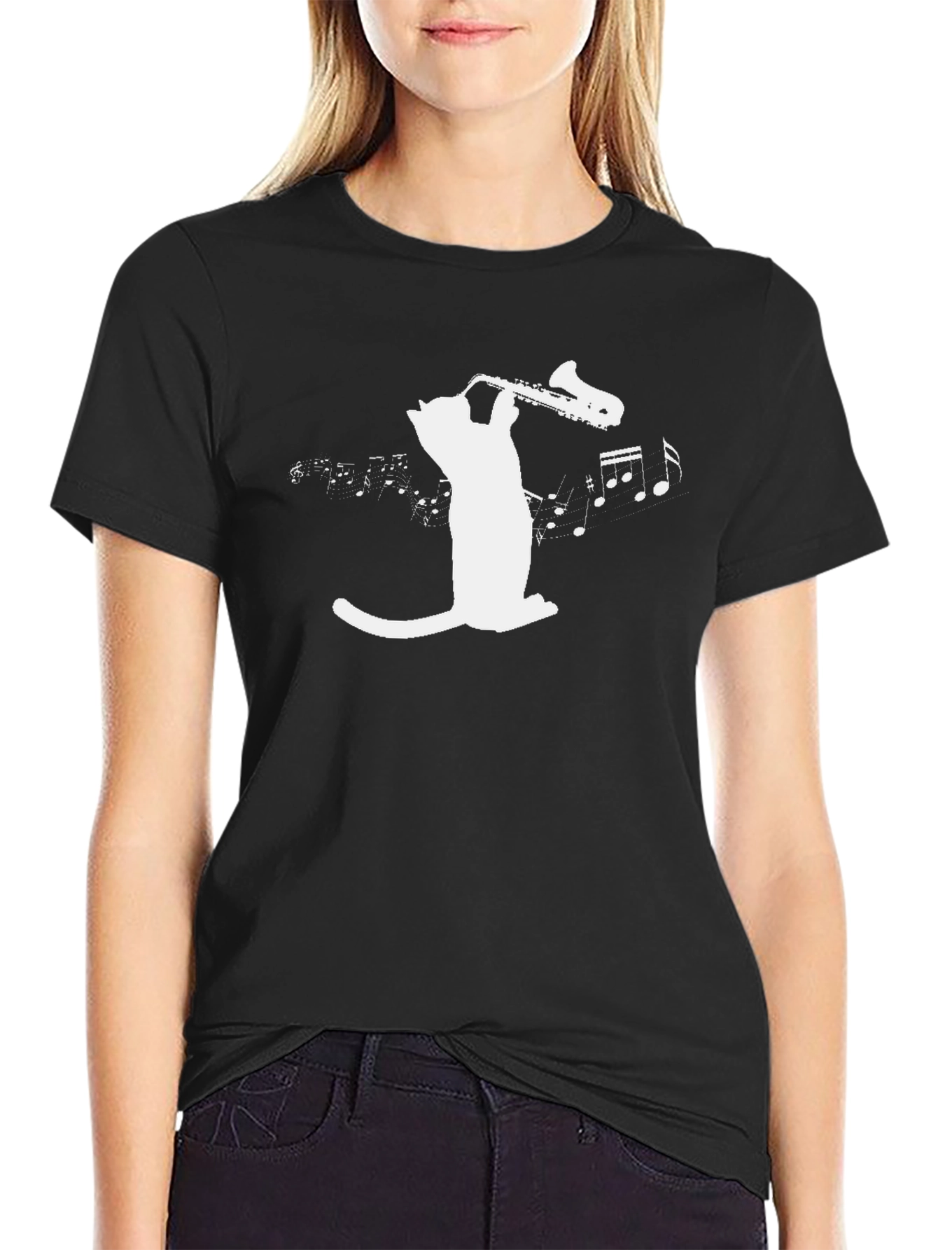 Cool Cat Saxophone Graphic Tee