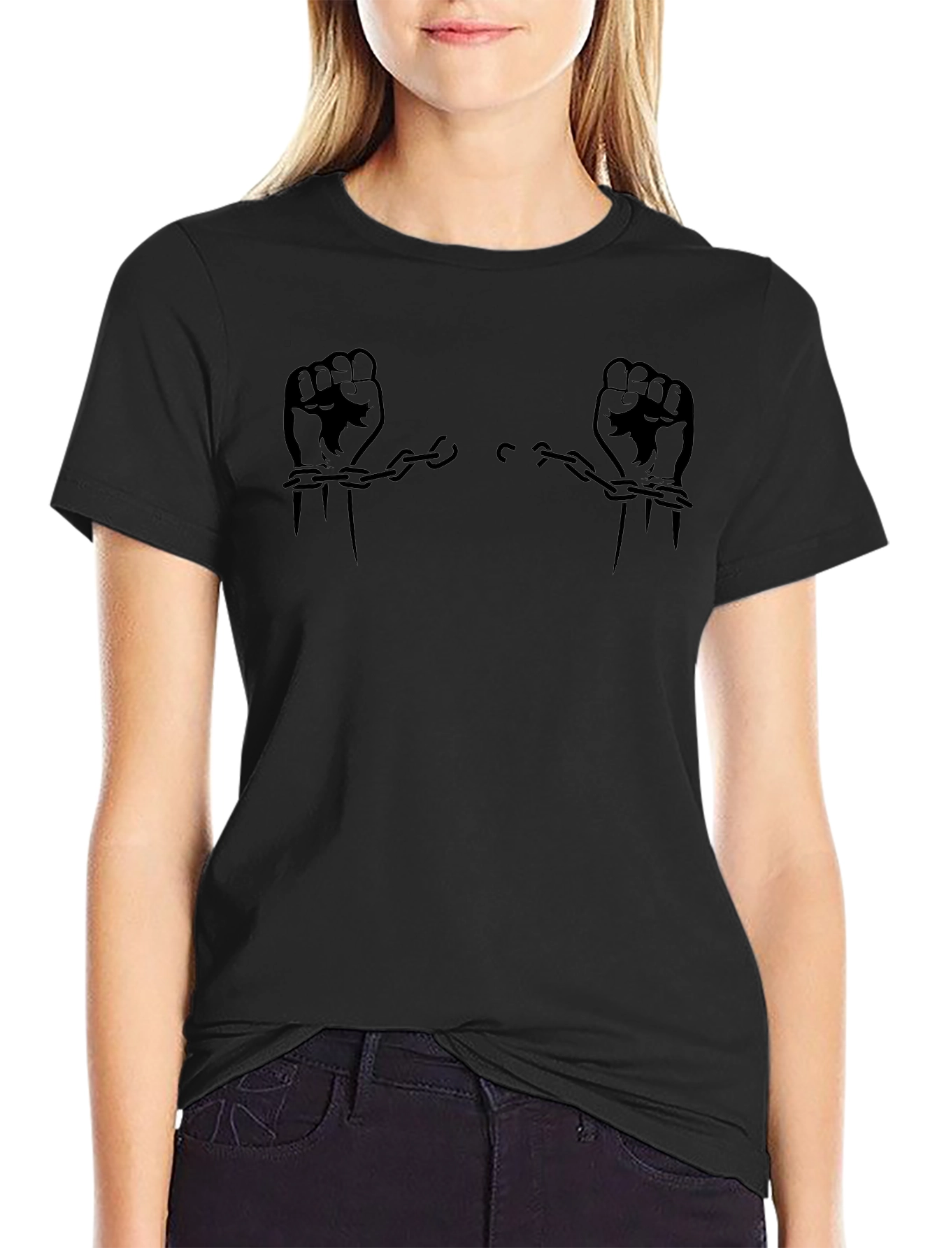 Breaking Chains Fist Graphic T-Shirt - Black