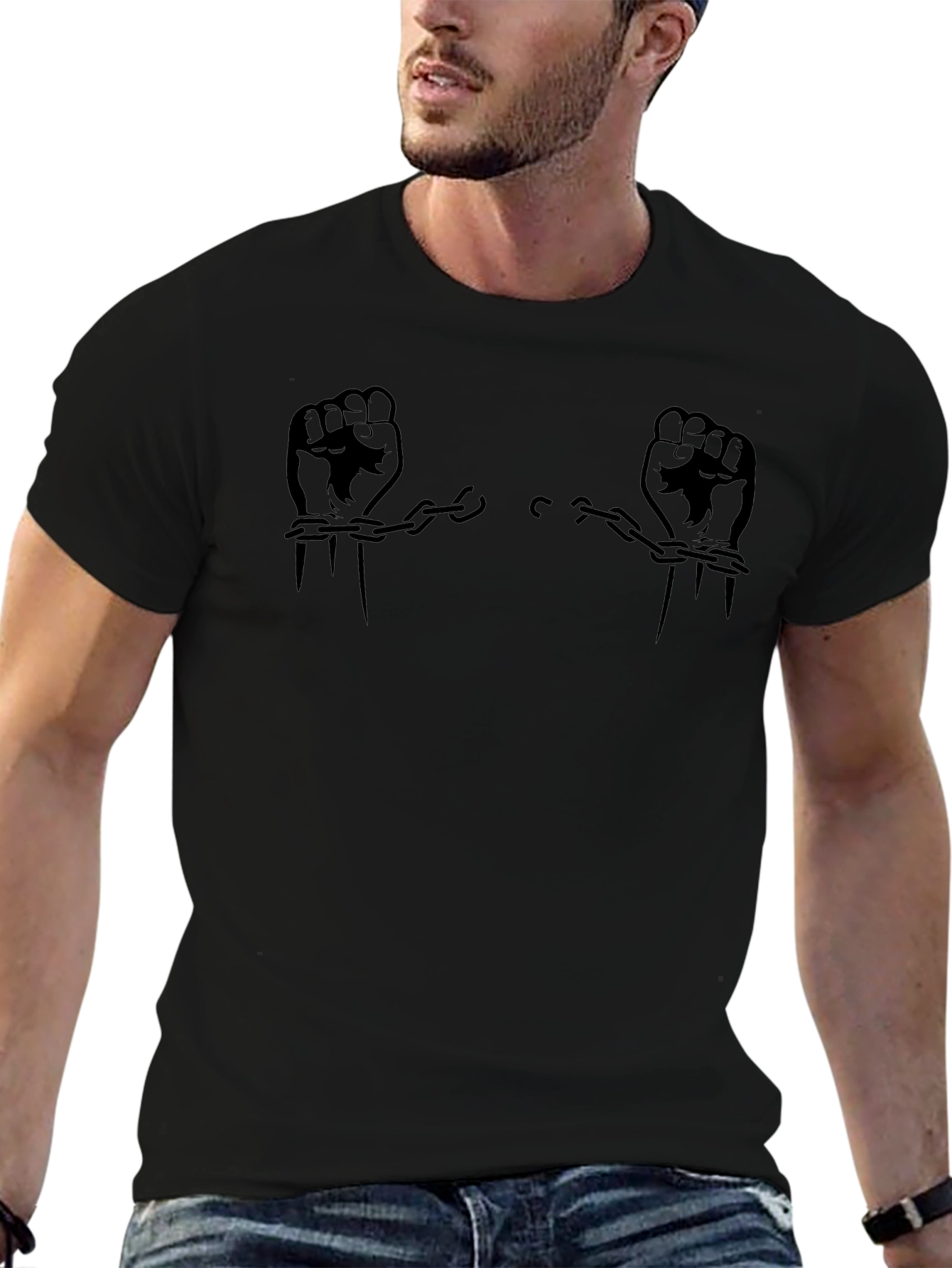Breaking Chains Fist Graphic T-Shirt - Black