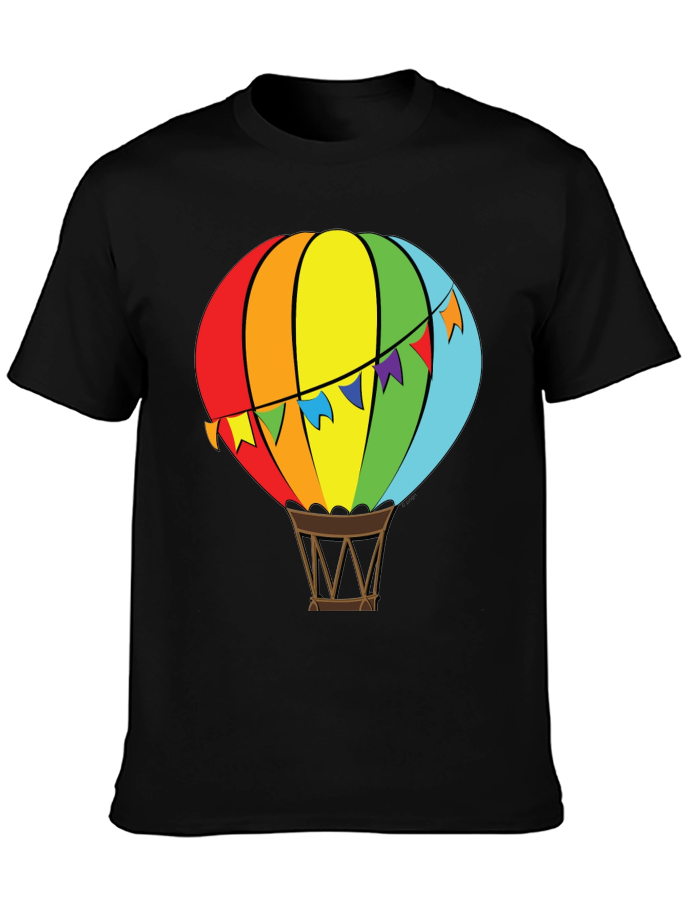 Rainbow Hot Air Balloon Graphic T-Shirt