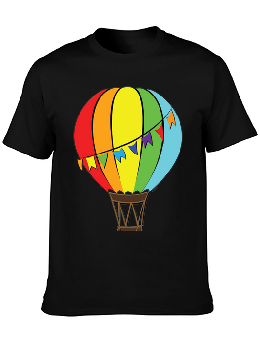 Rainbow Hot Air Balloon Graphic T-Shirt