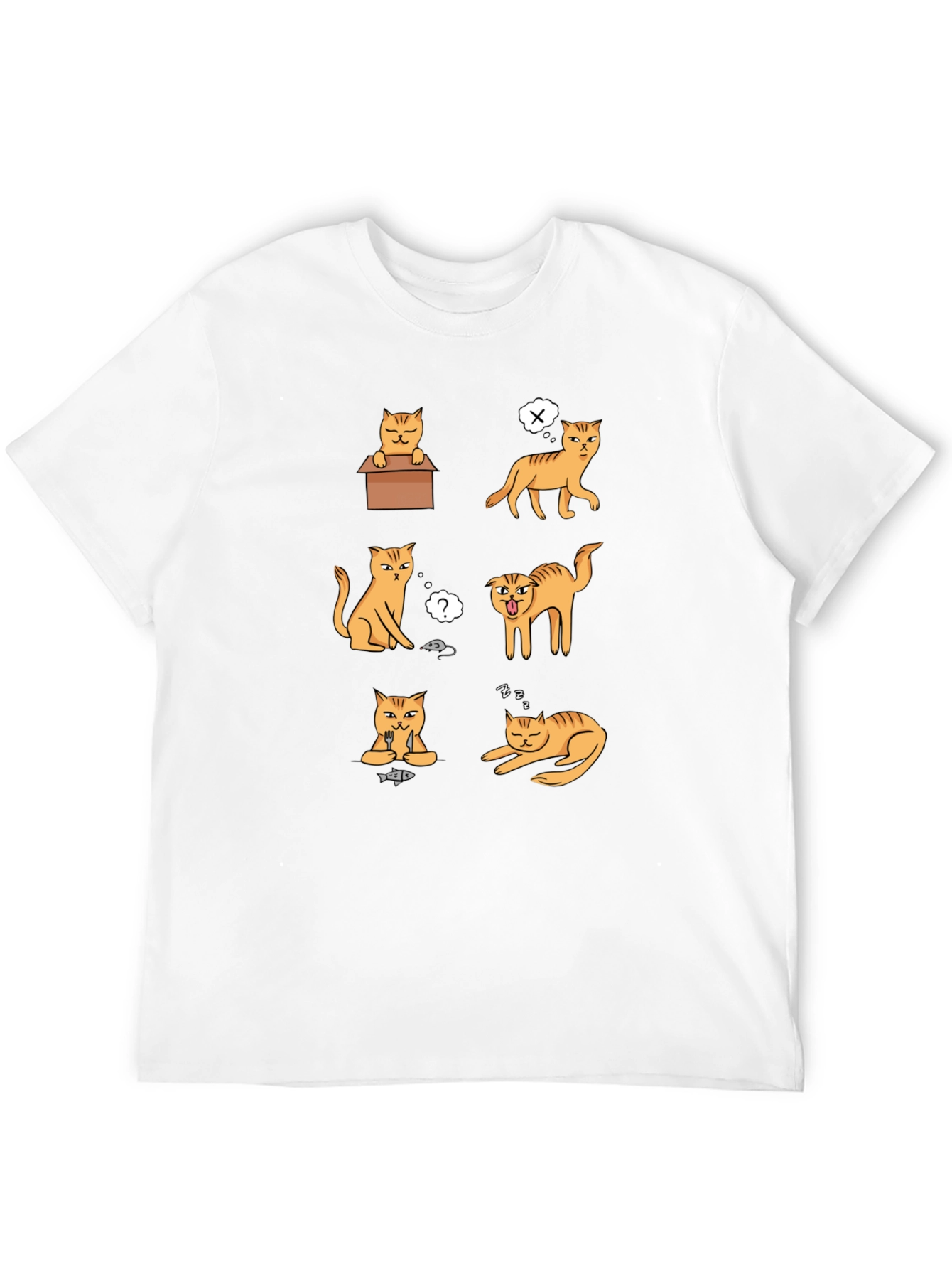 Funny Cats Graphic T-Shirt - Black Cotton Tee