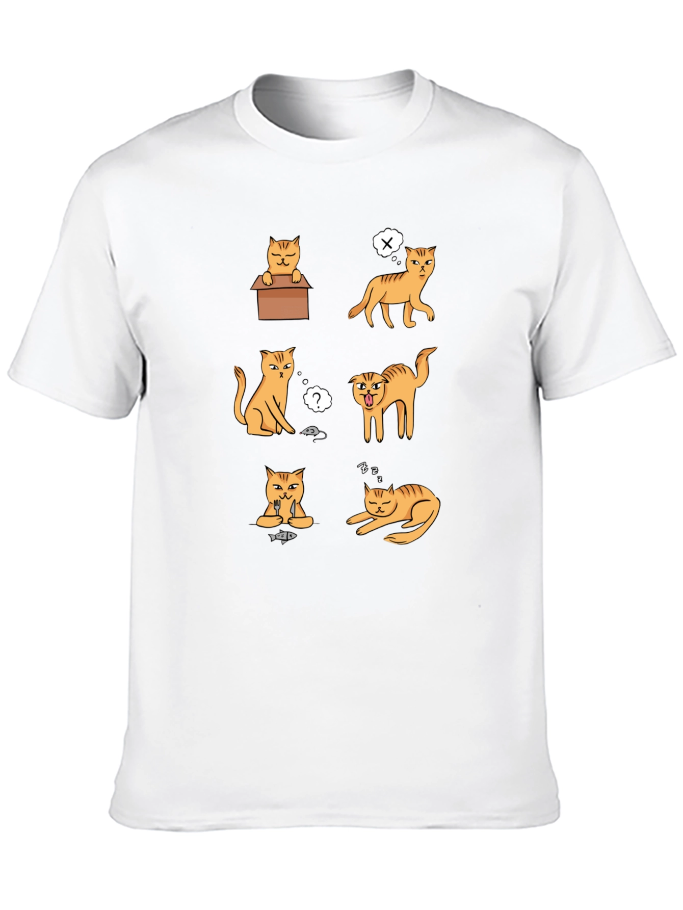 Funny Cats Graphic T-Shirt - Black Cotton Tee