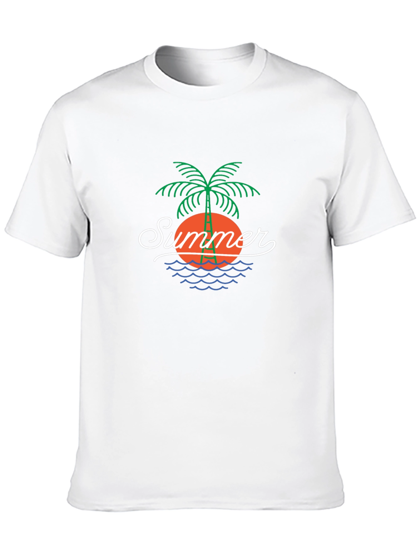 Summer Palm Tree Graphic Black T-Shirt