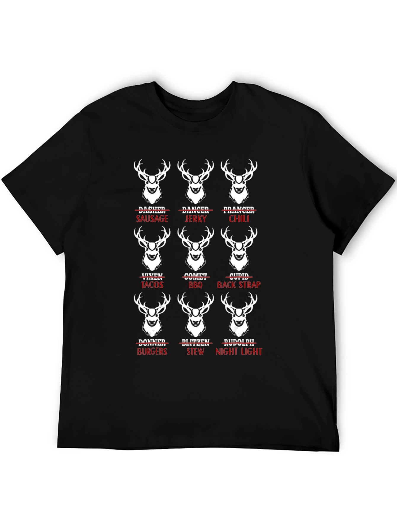 Reindeer Names T-Shirt: Funny Holiday Tee