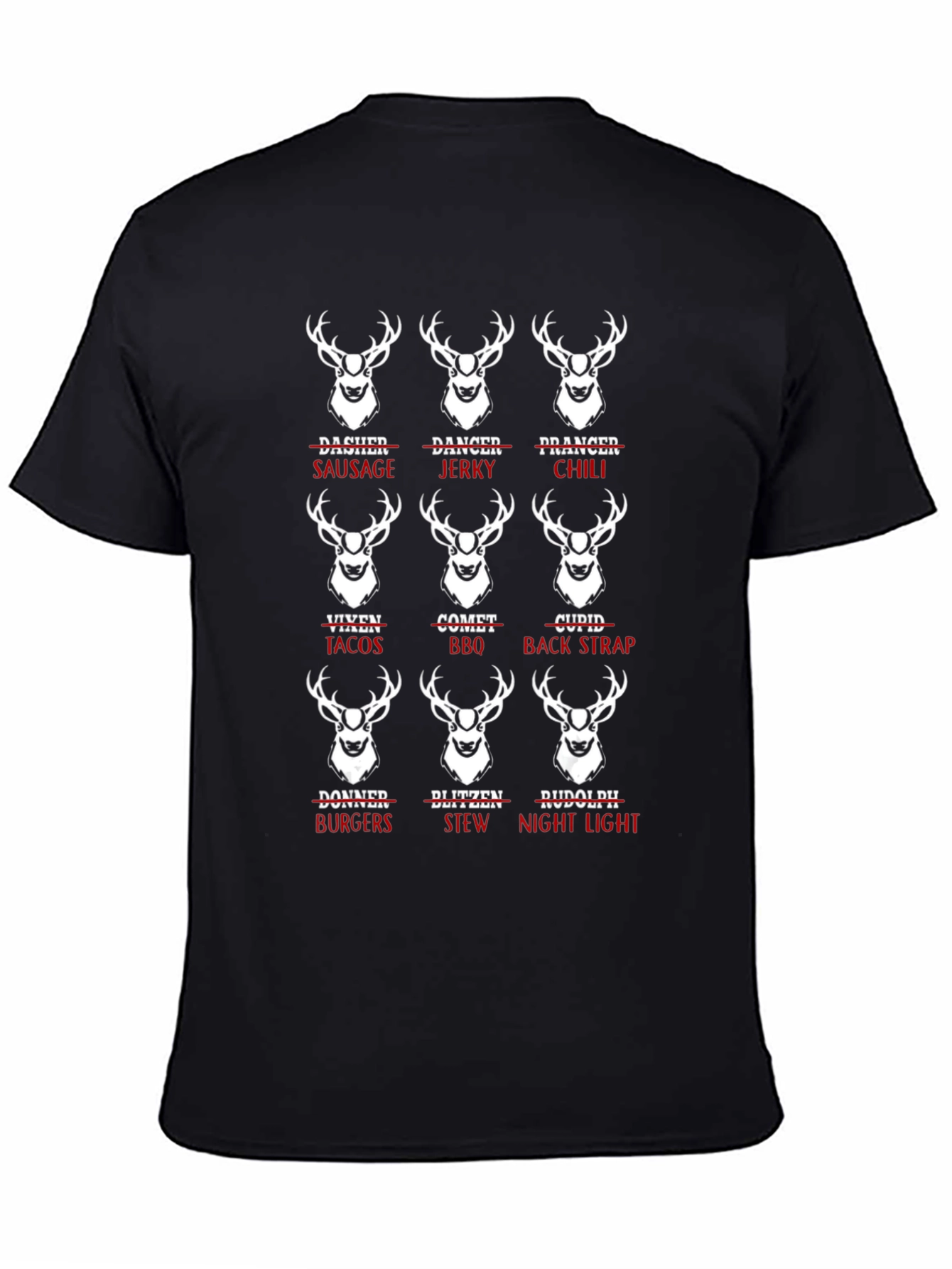 Reindeer Names T-Shirt: Funny Holiday Tee