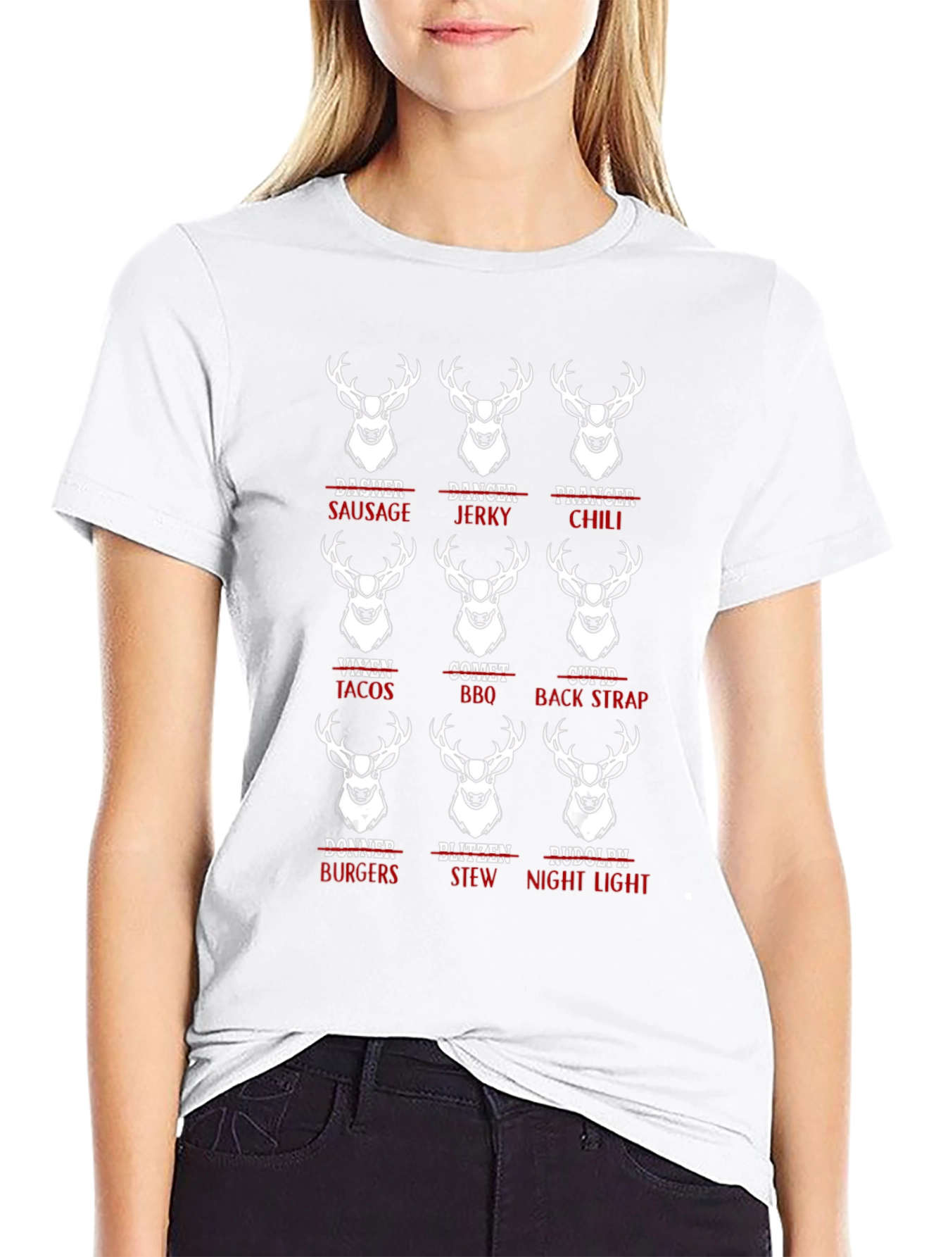 Reindeer Names T-Shirt: Funny Holiday Tee