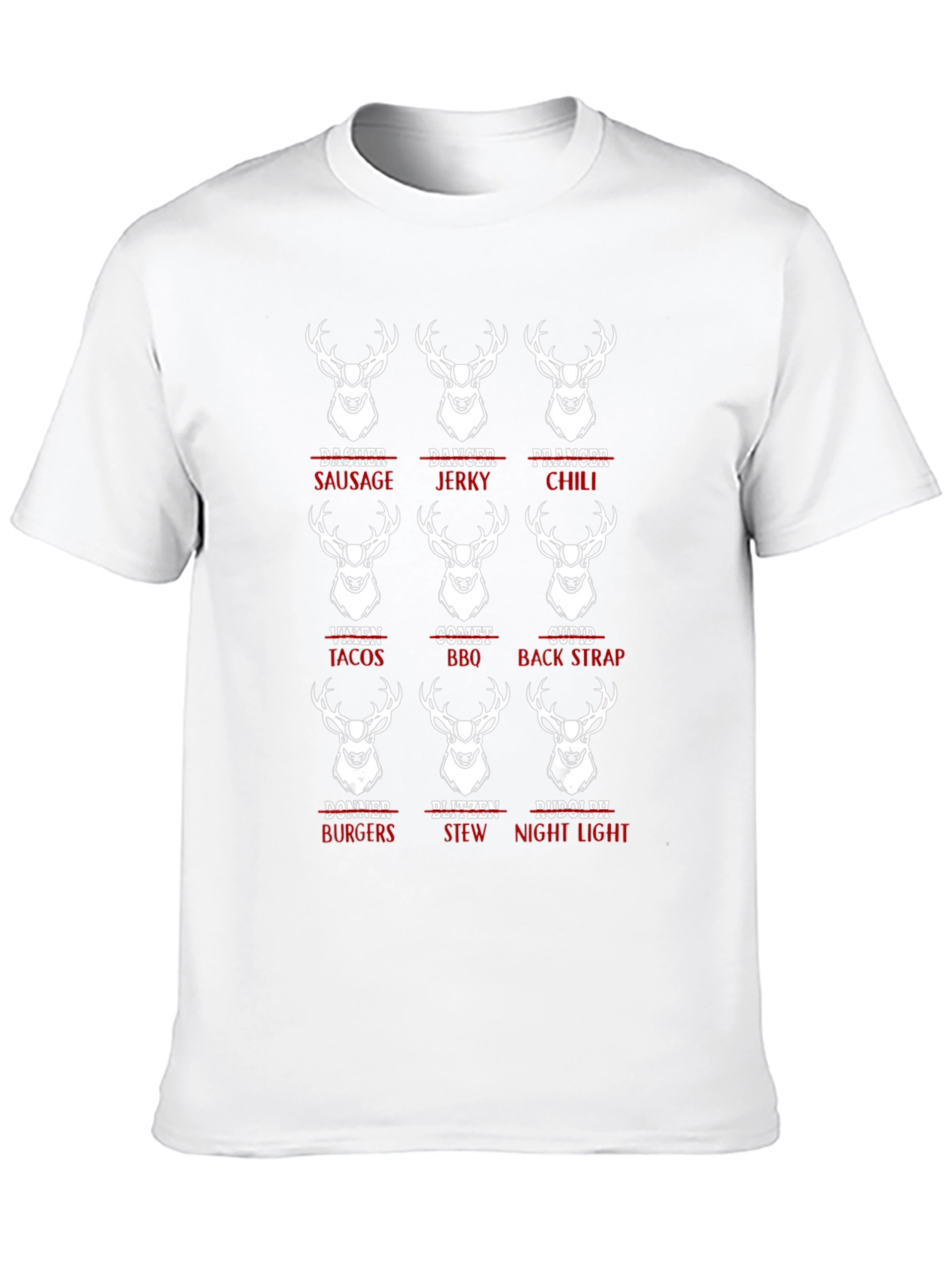 Reindeer Names T-Shirt: Funny Holiday Tee