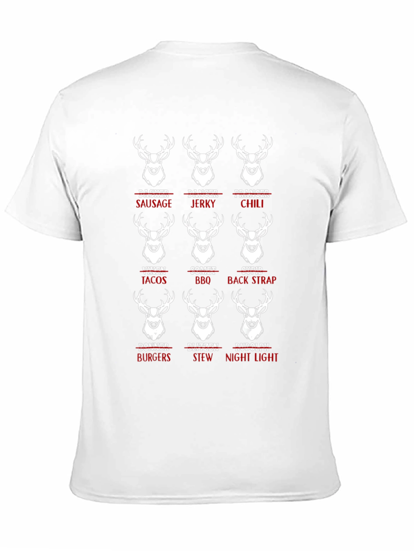 Reindeer Names T-Shirt: Funny Holiday Tee