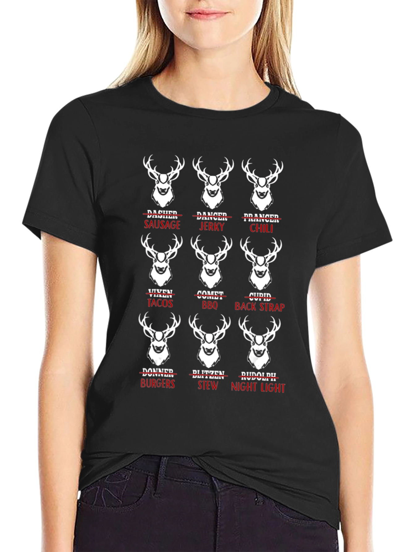 Reindeer Names T-Shirt: Funny Holiday Tee
