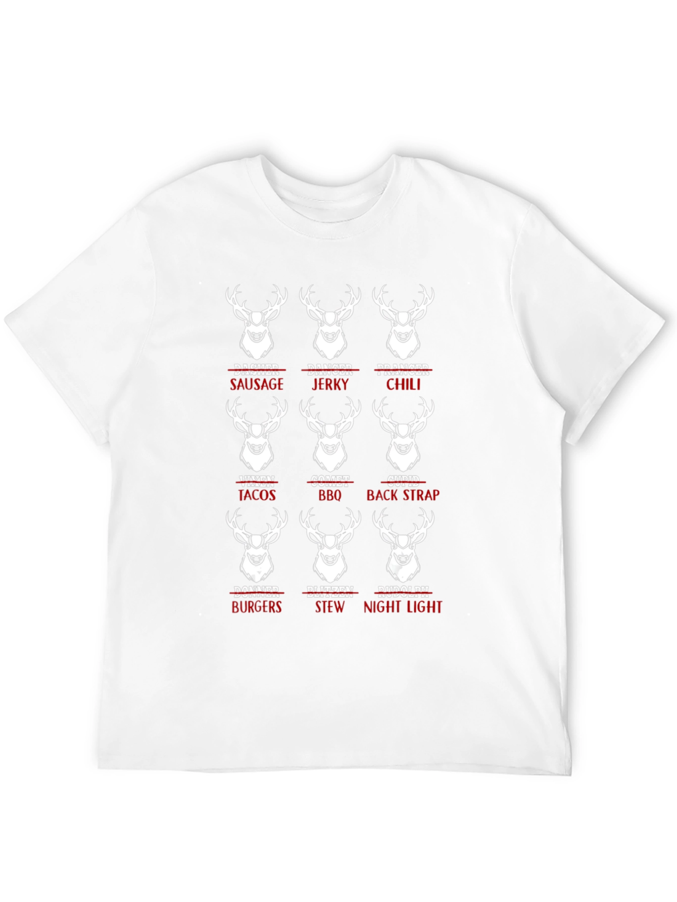 Reindeer Names T-Shirt: Funny Holiday Tee