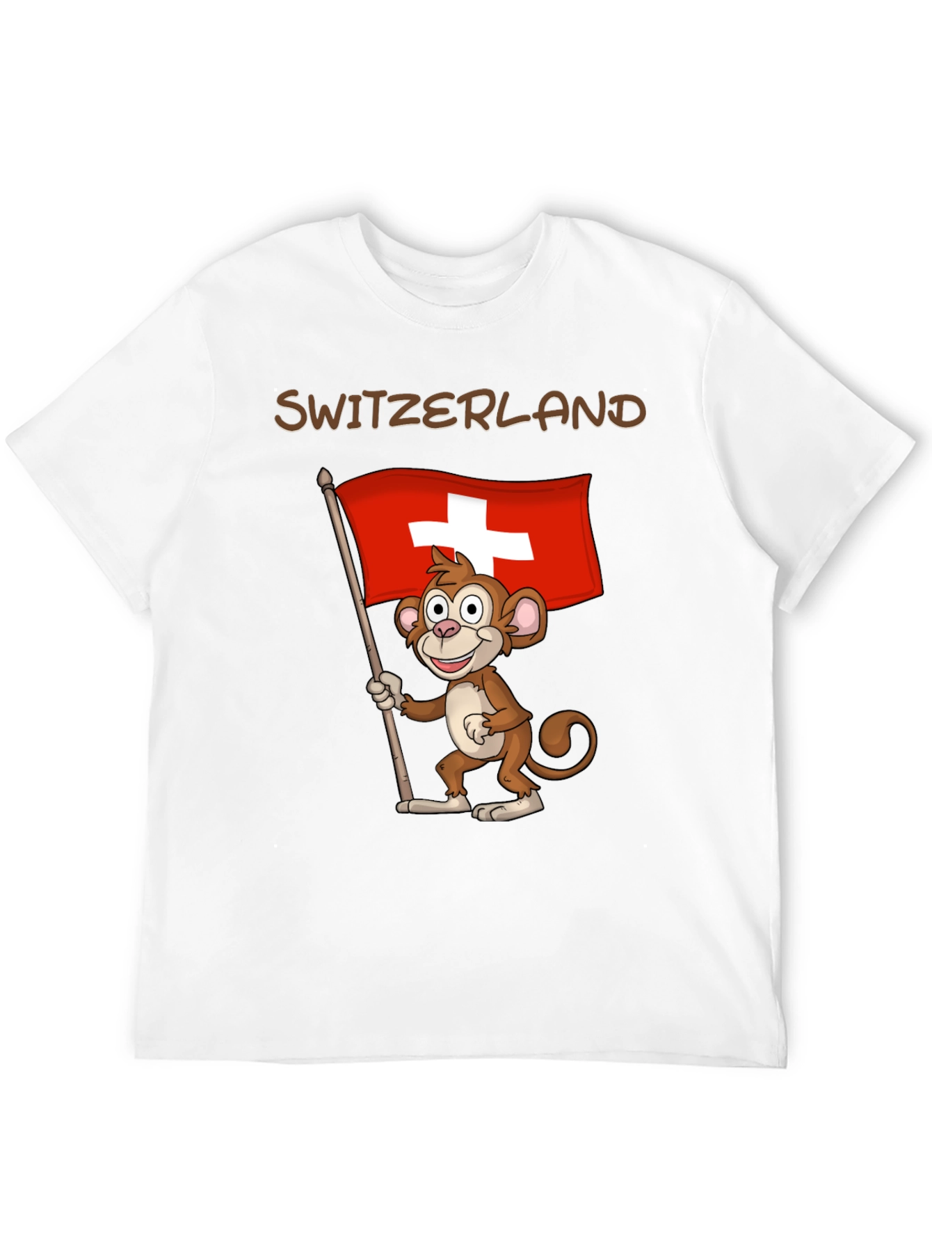Switzerland Monkey Flag Graphic T-Shirt