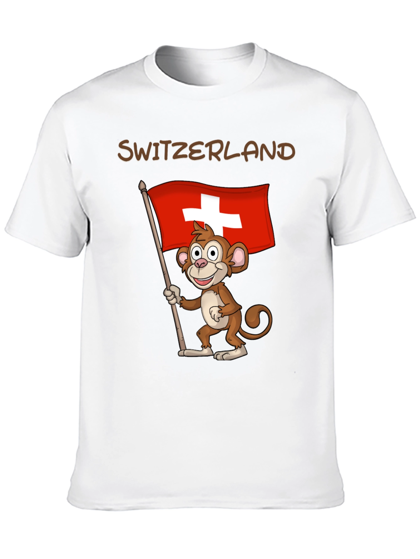 Switzerland Monkey Flag Graphic T-Shirt