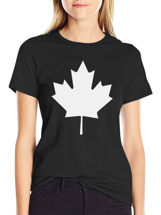 Maple Leaf Graphic Tee - Black Cotton