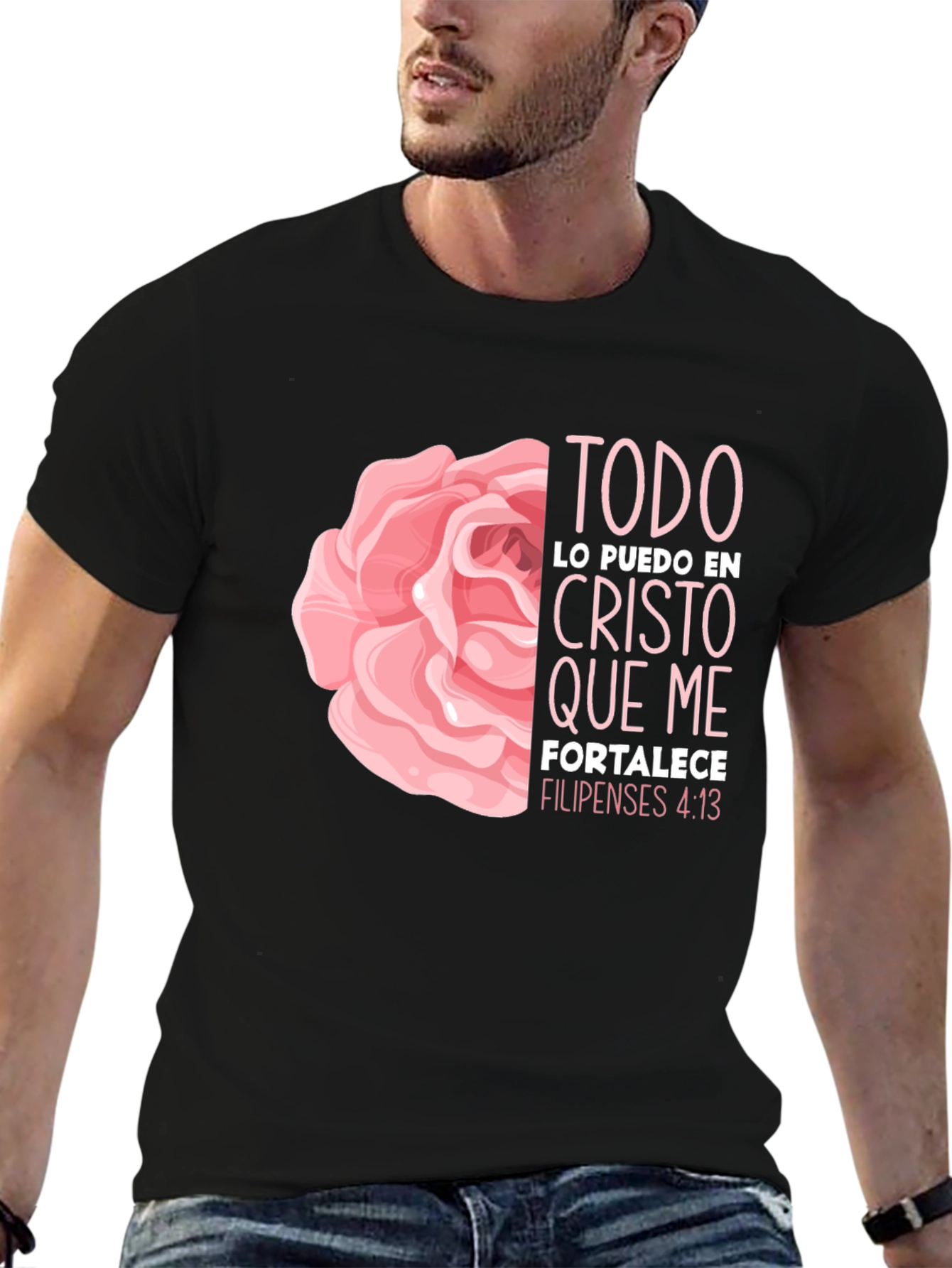 Faith Rose T-Shirt - Philippians 4:13