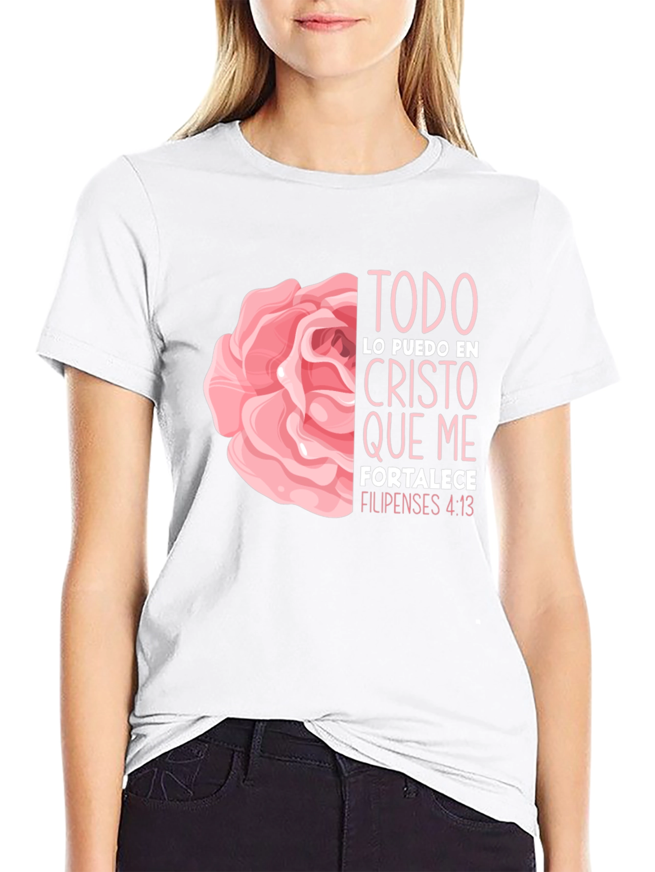 Faith Rose T-Shirt - Philippians 4:13