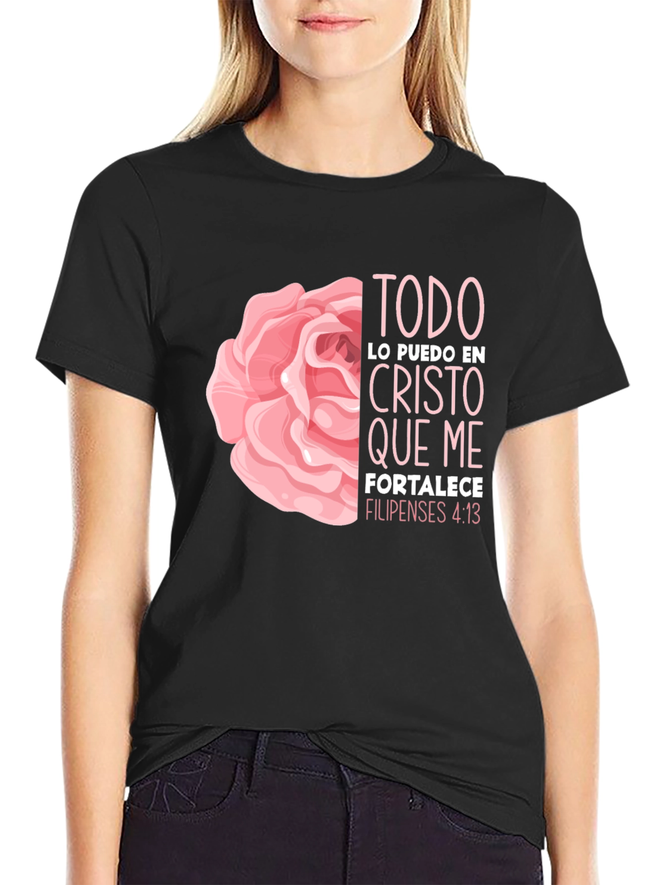 Faith Rose T-Shirt - Philippians 4:13