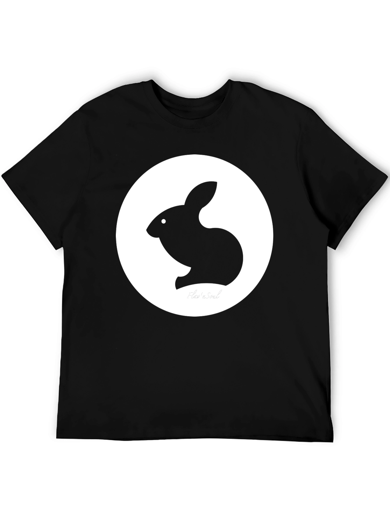 Rabbit Graphic Tee - Black Casual T-Shirt