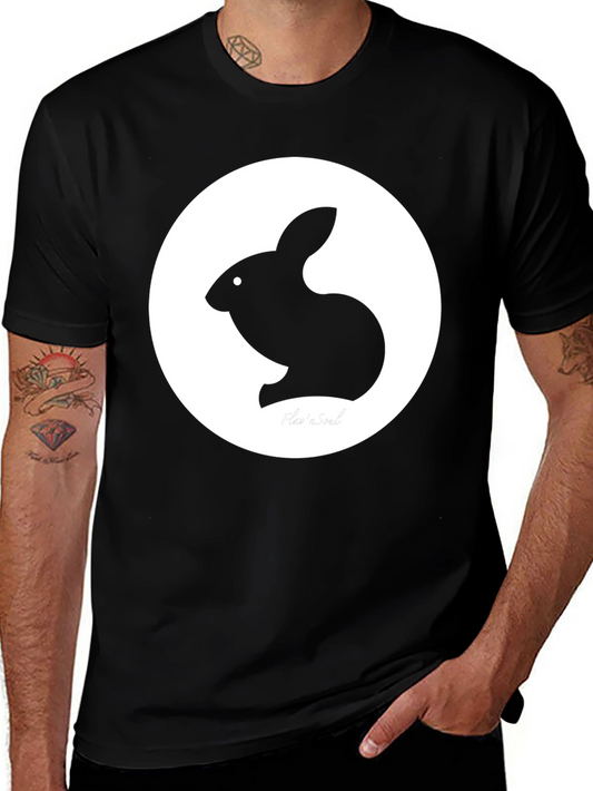 Rabbit Graphic Tee - Black Casual T-Shirt