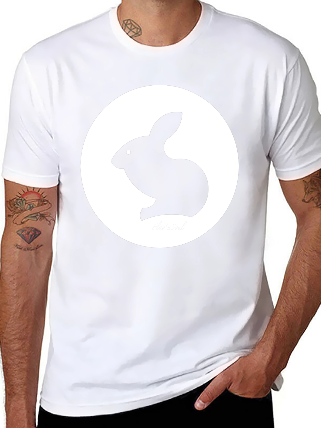 Rabbit Graphic Tee - Black Casual T-Shirt