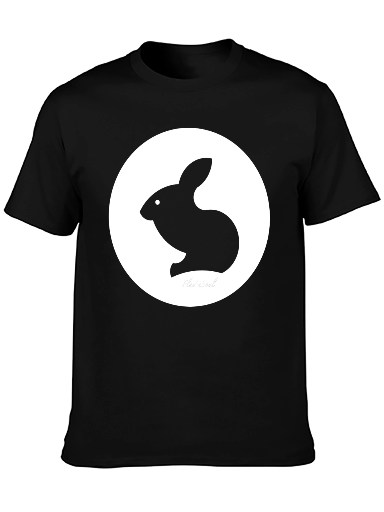 Rabbit Graphic Tee - Black Casual T-Shirt