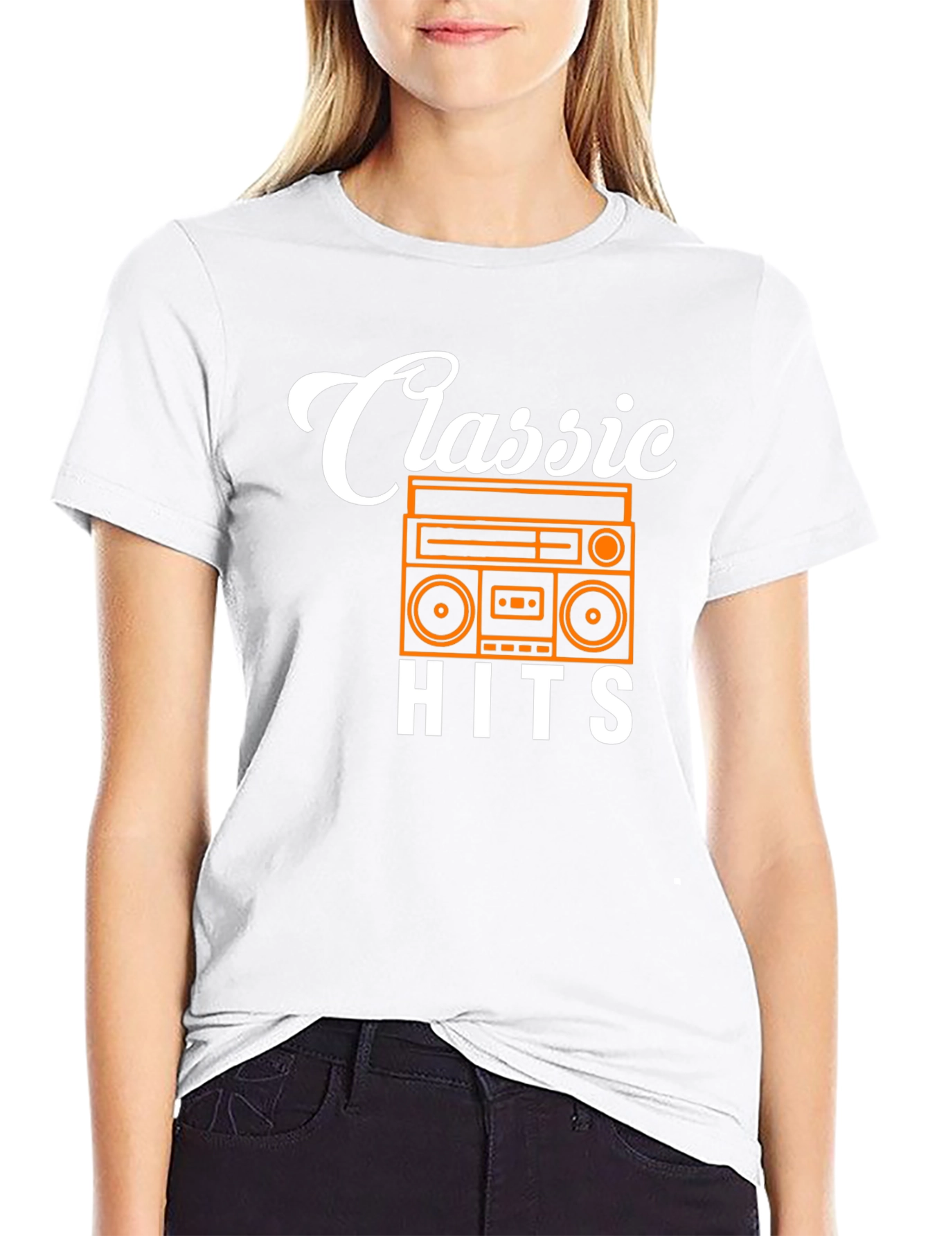 Classic Hits T-Shirt: Retro Boombox Design