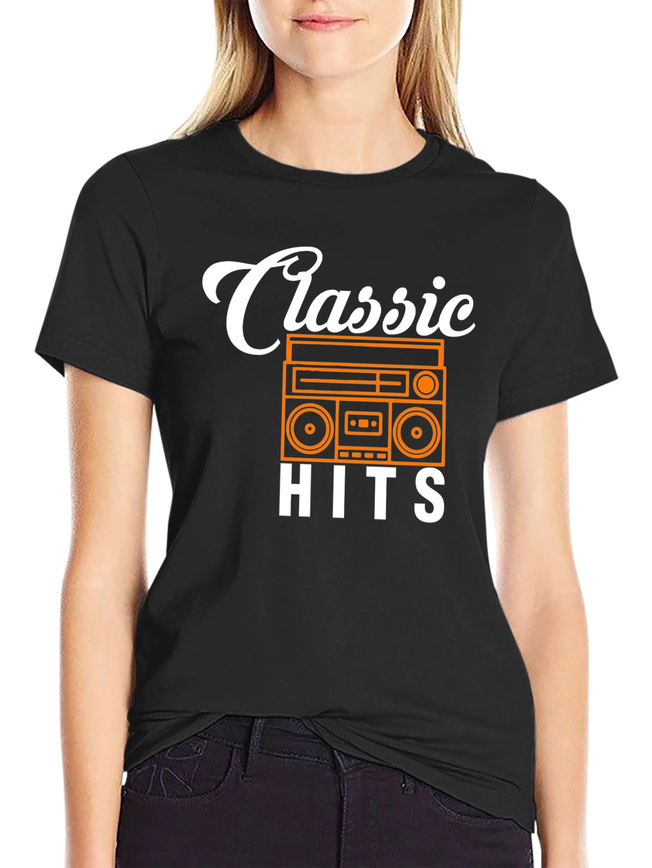 Classic Hits T-Shirt: Retro Boombox Design