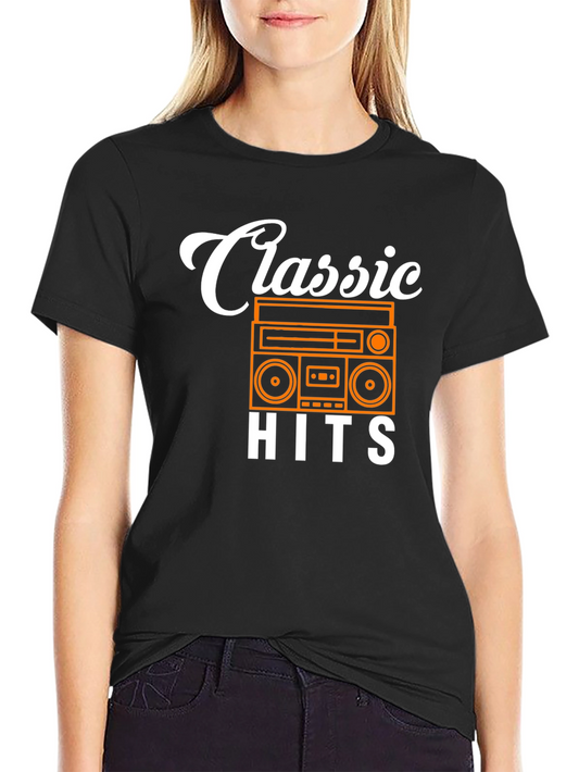 Classic Hits T-Shirt: Retro Boombox Design